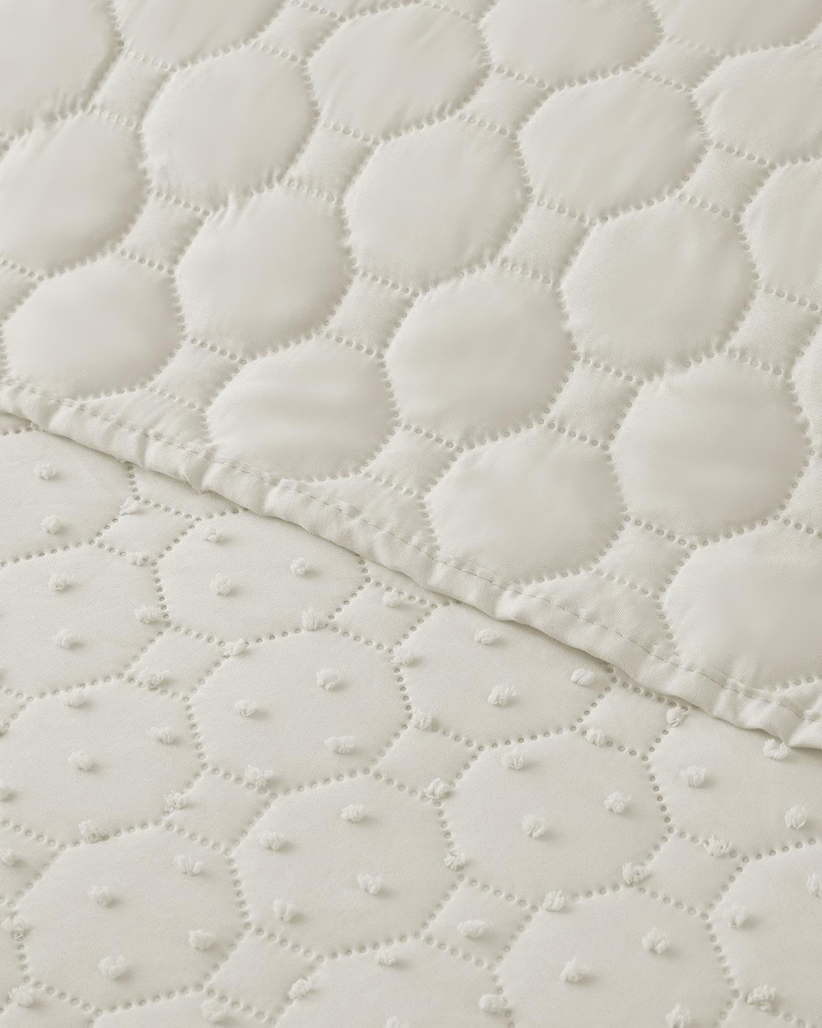 Amabile Kesmeli Tek Kişilik Yatak Örtüsü Takımı 160x220 cm Krem