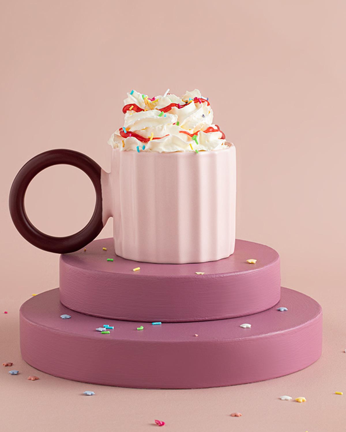 Angled New Bone China Kupa 260 ml Pudra