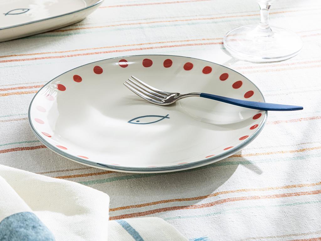 Aquatic Fish Porselen Pasta Tabağı Kırmızı