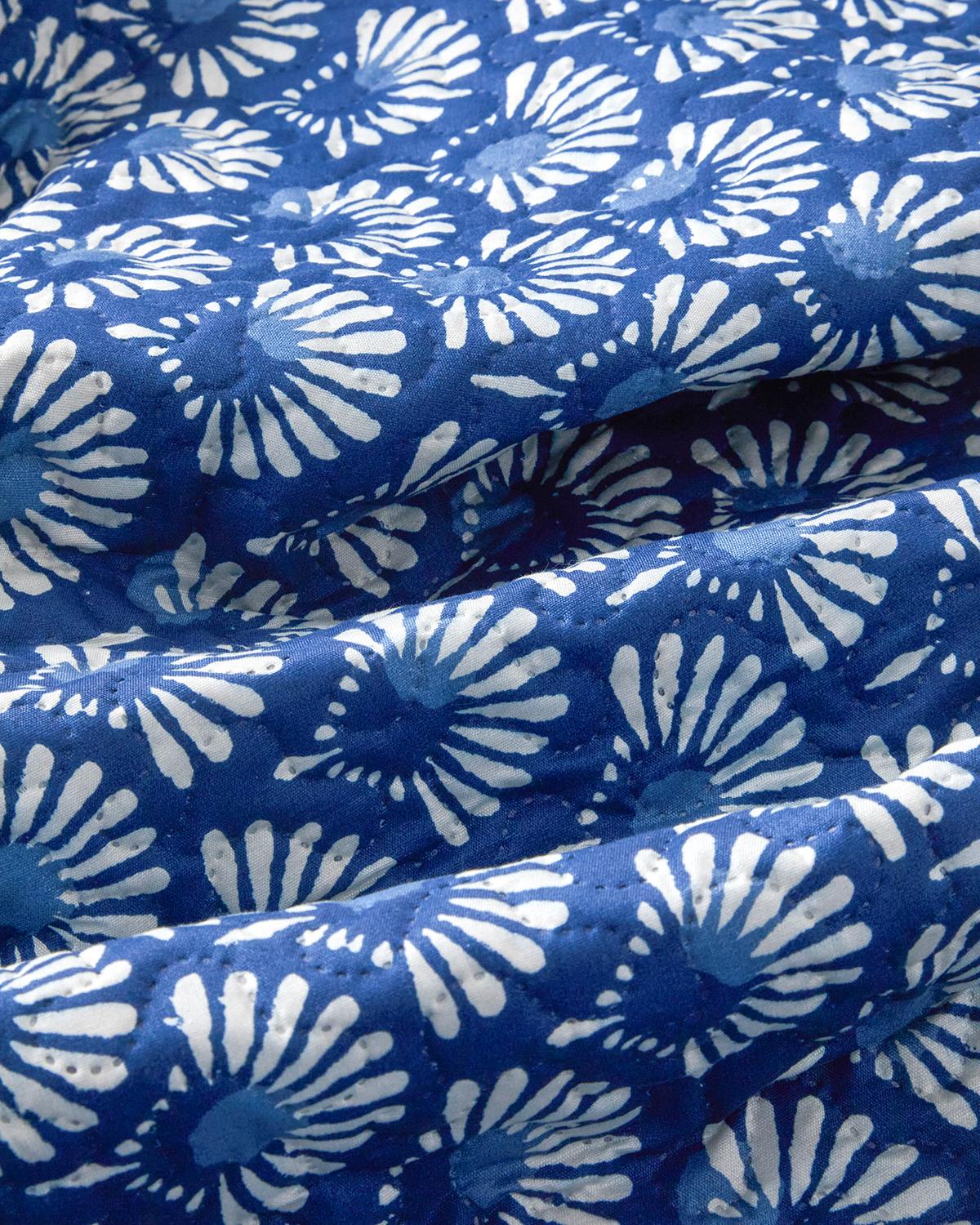 Aquatic Flowers Çift Kişilik Çok Amaçlı Örtü 200x220 cm Lacivert