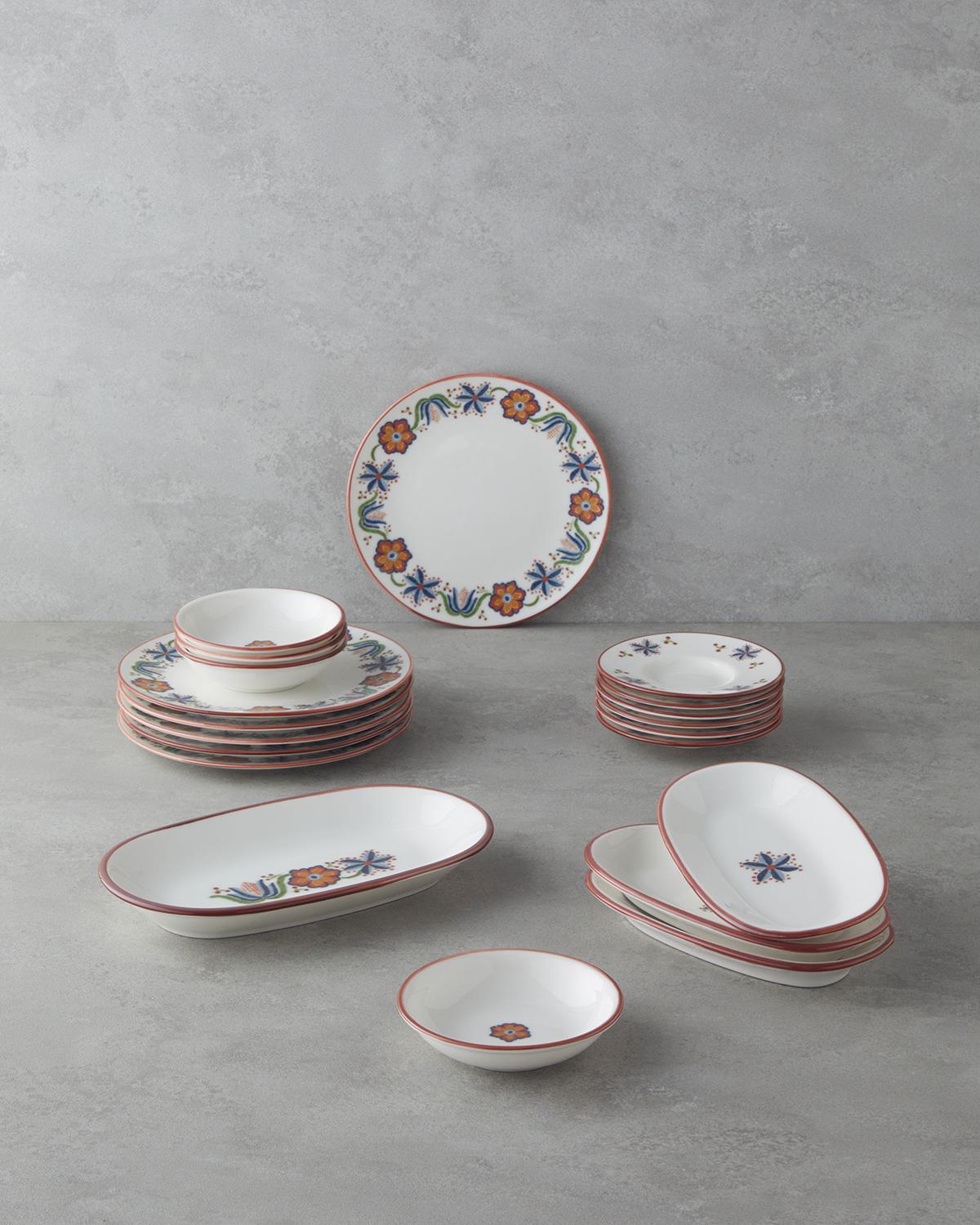 Arno Porselen Kahvaltı Takımı 20 Parça 6 Kişilik Renkli