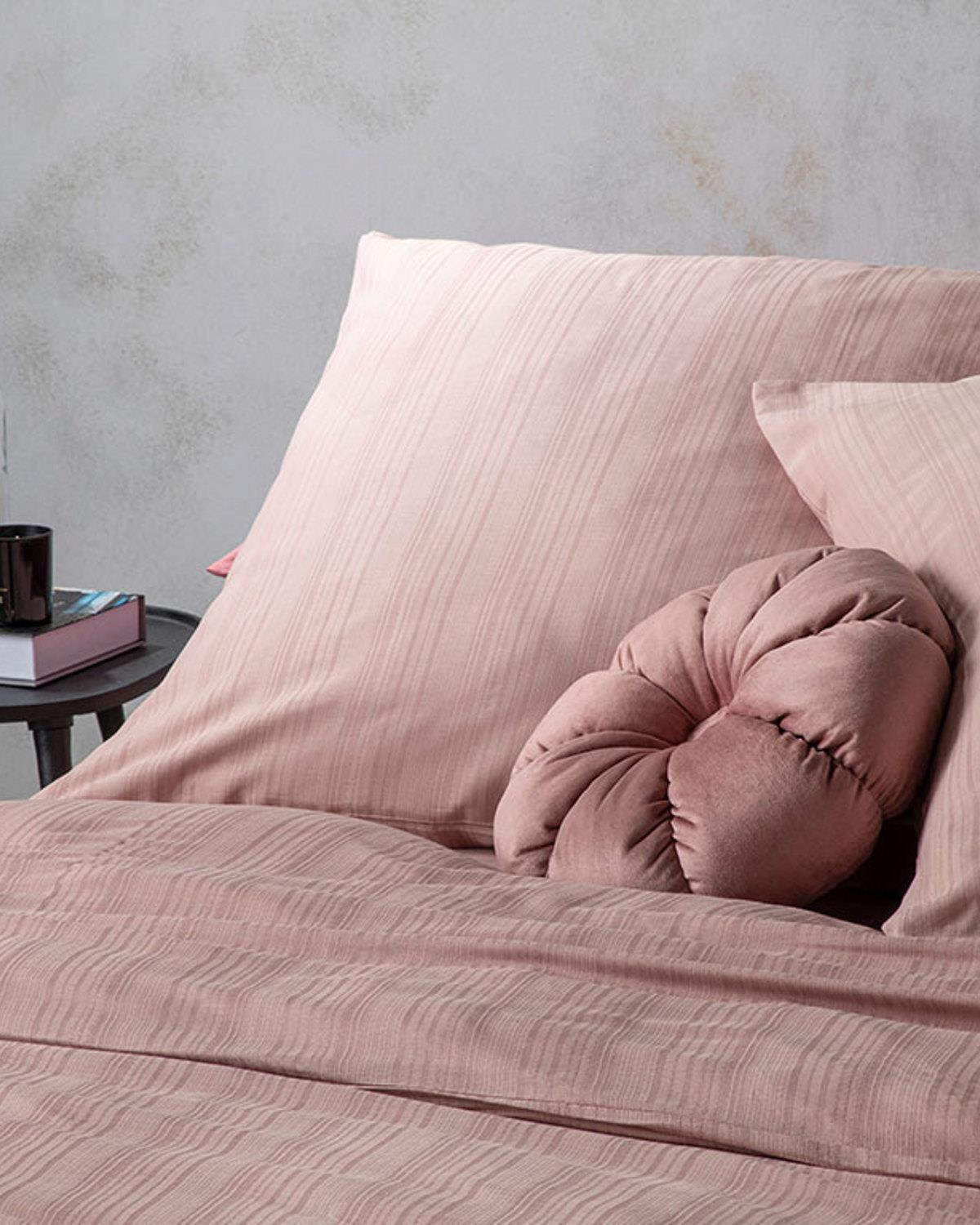Aurora Silky Touch Tek Kişilik Nevresim Takımı 160x220 cm + 80x80 cm Gül Kurusu