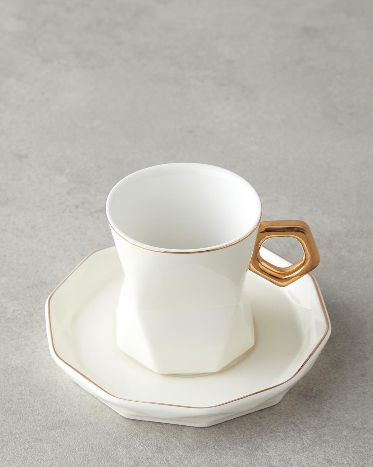 Axel New Bone China Kahve Fincan Takımı 12 Parça 6 Kişilik Beyaz