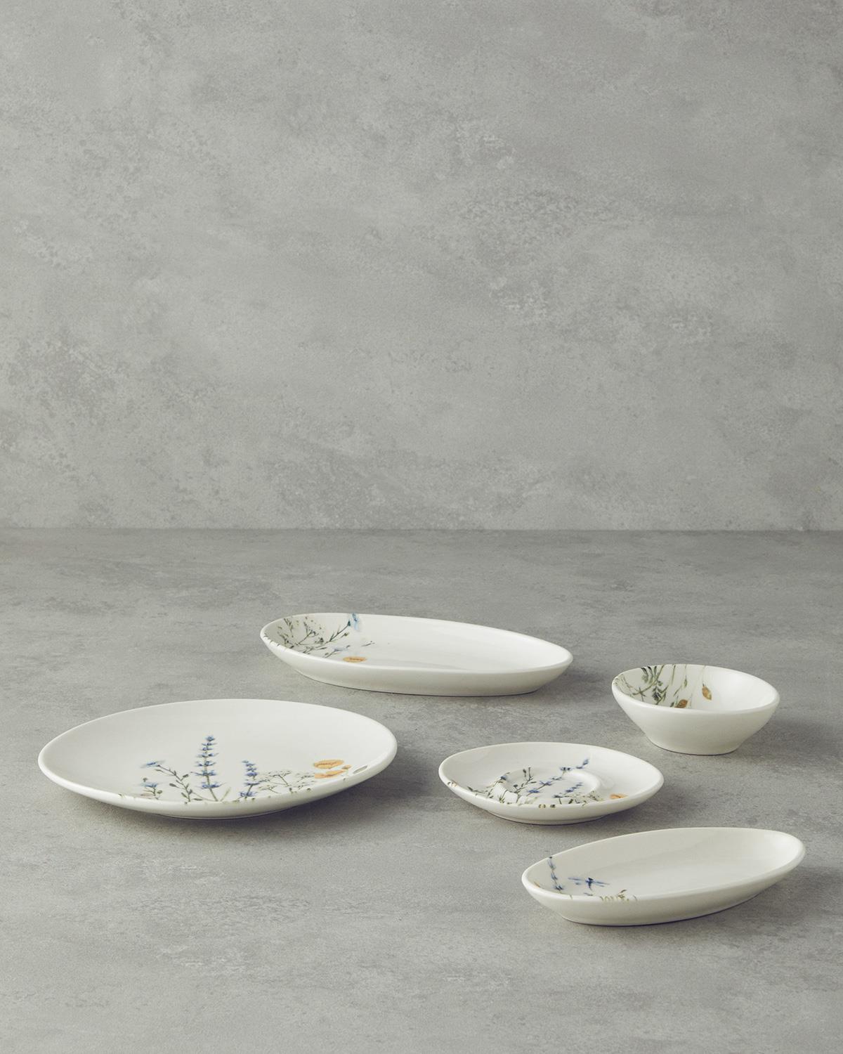 Balmy Porselen 20 Parça 6 Kişilik Kahvaltı Takımı Mavi-Sarı