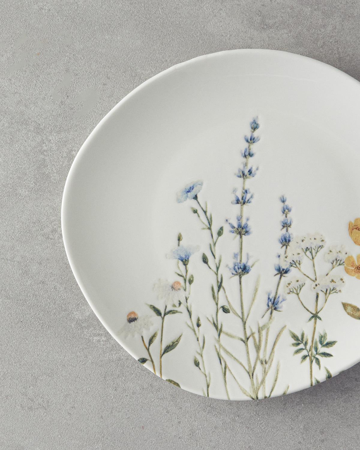 Balmy Porselen Yemek Takımı 24 Parça 6 Kişilik Mavi-Sarı