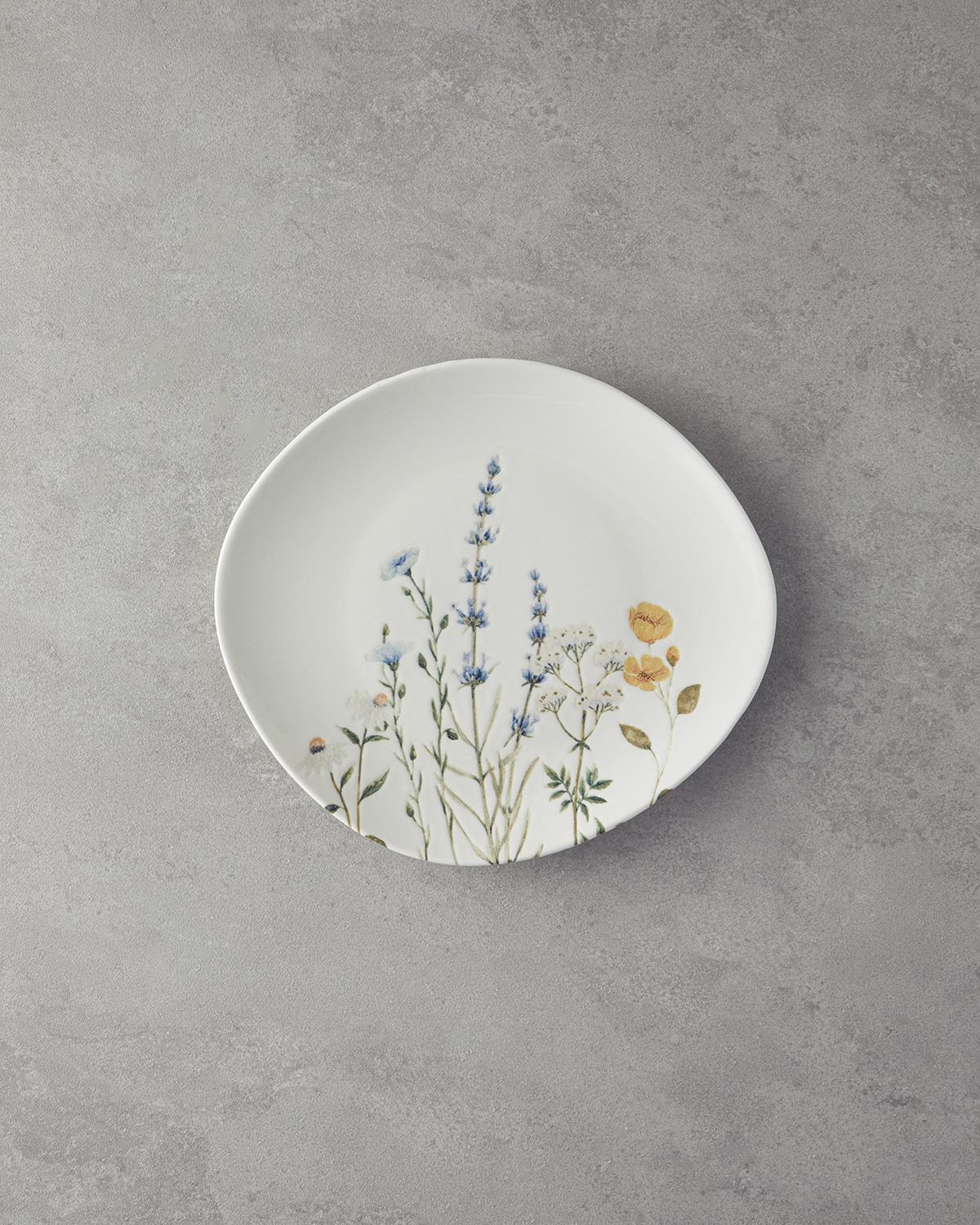 Balmy Porselen Yemek Takımı 24 Parça 6 Kişilik Mavi-Sarı