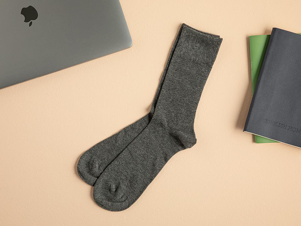 Basic Cotton Pamuk Erkek Soket Çorap - Gri