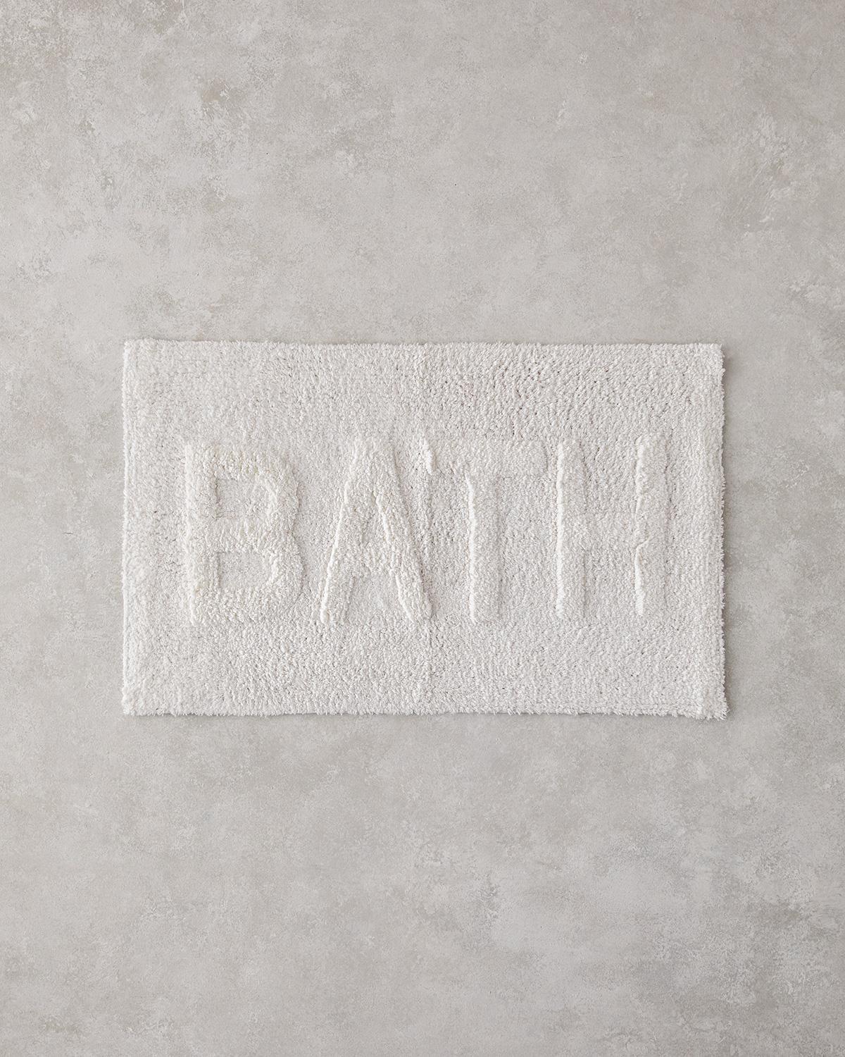 Bath Bliss Pamuklu Banyo Paspası Beyaz