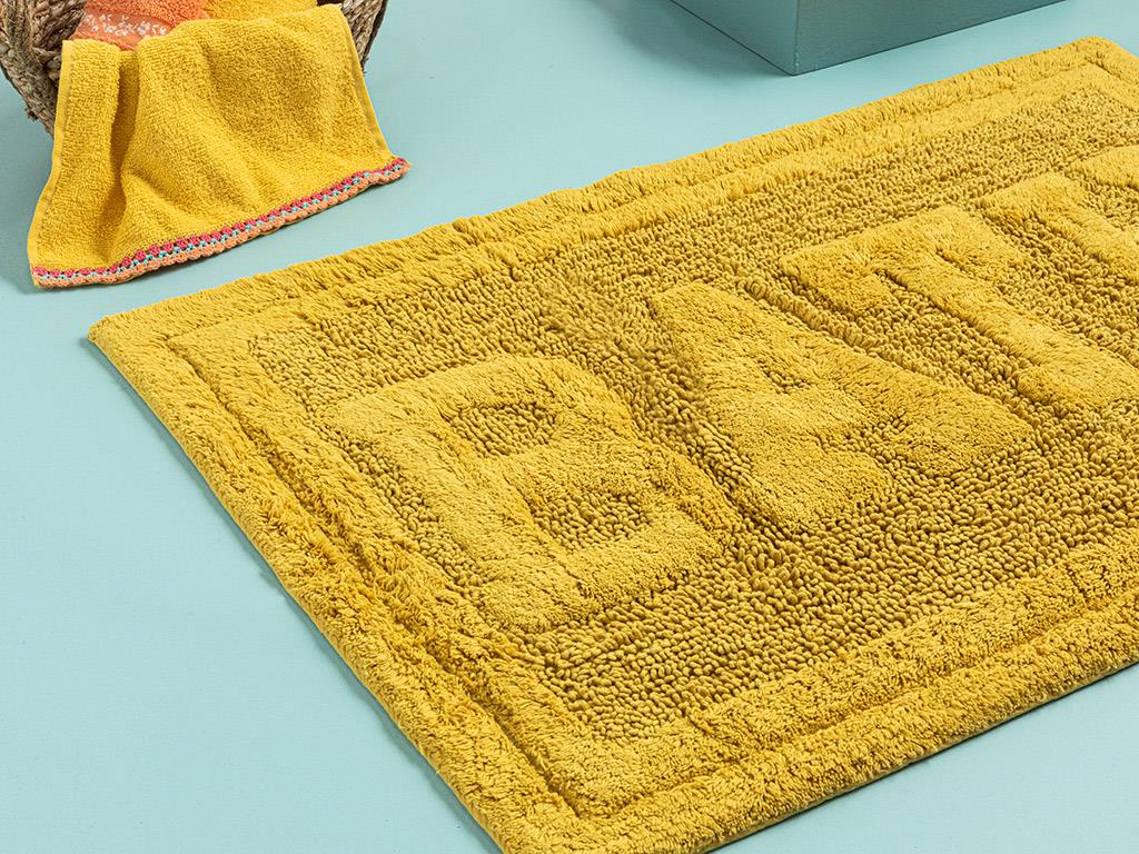 Bath Pamuklu Banyo Paspası 60x90 cm Sarı