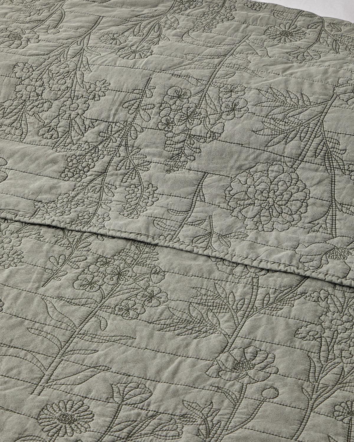 Belle Bloom Tek Kişilik Yatak Örtüsü Takımı 160x220 cm Yeşil