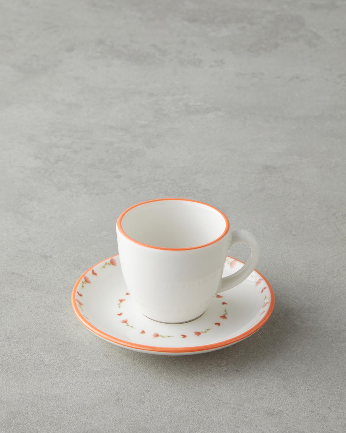 Belle Bone Porselen 4 Parça 2 Kişilik Kahve Fincan Takımı 90 ml Renkli