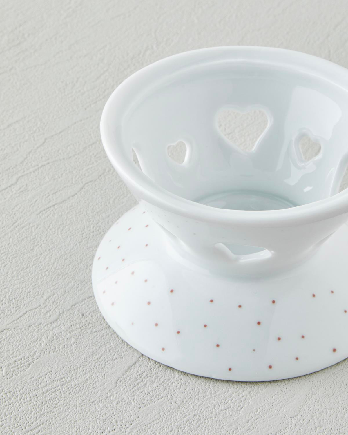 Beloved Porselen Isıtıcılı Demlik Seti 850 ml Beyaz