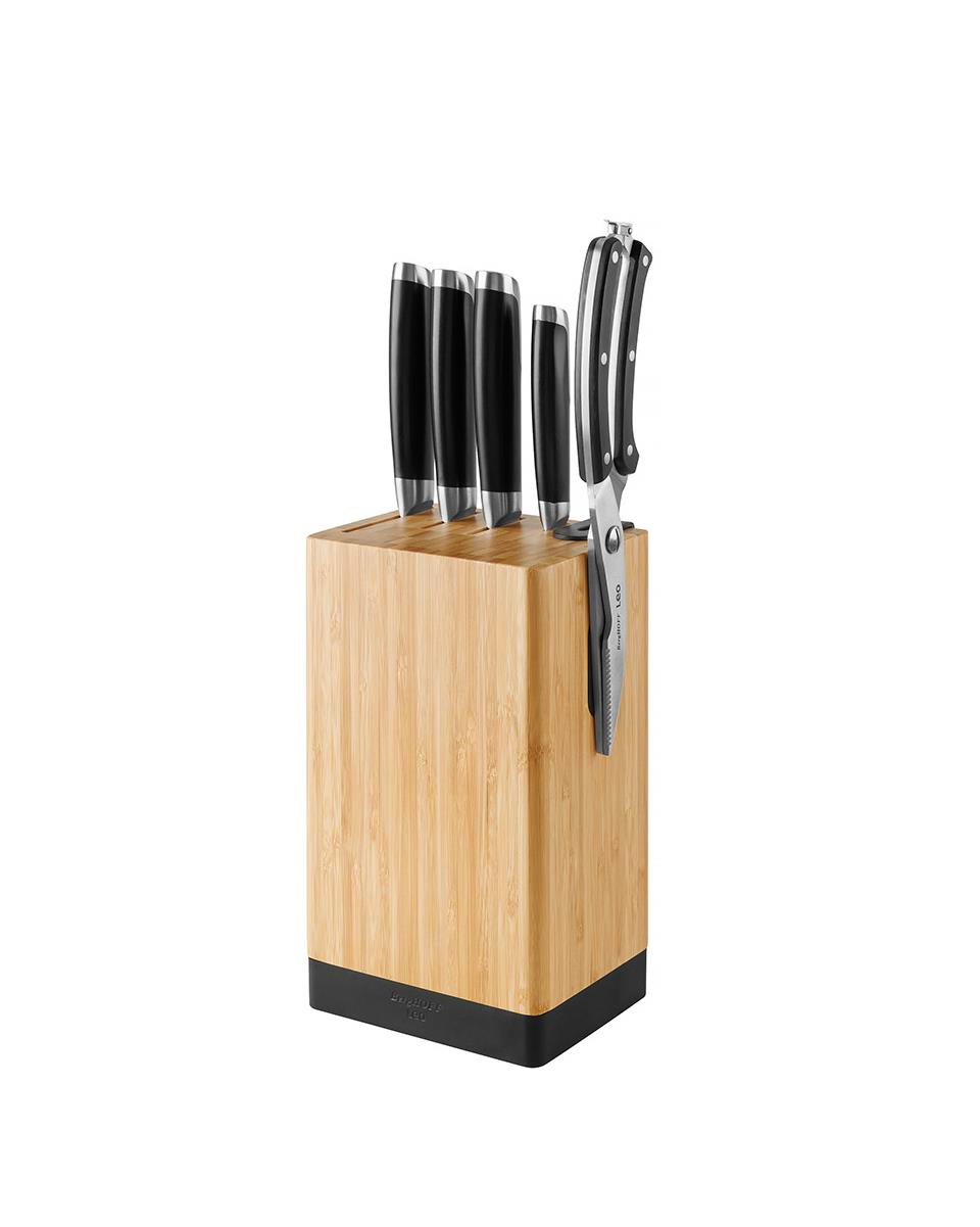 Berghoff Graphite Paslanmaz Çelik 5 Parça Bloklu Bıçak Seti 20-17,5-16-12 cm Siyah