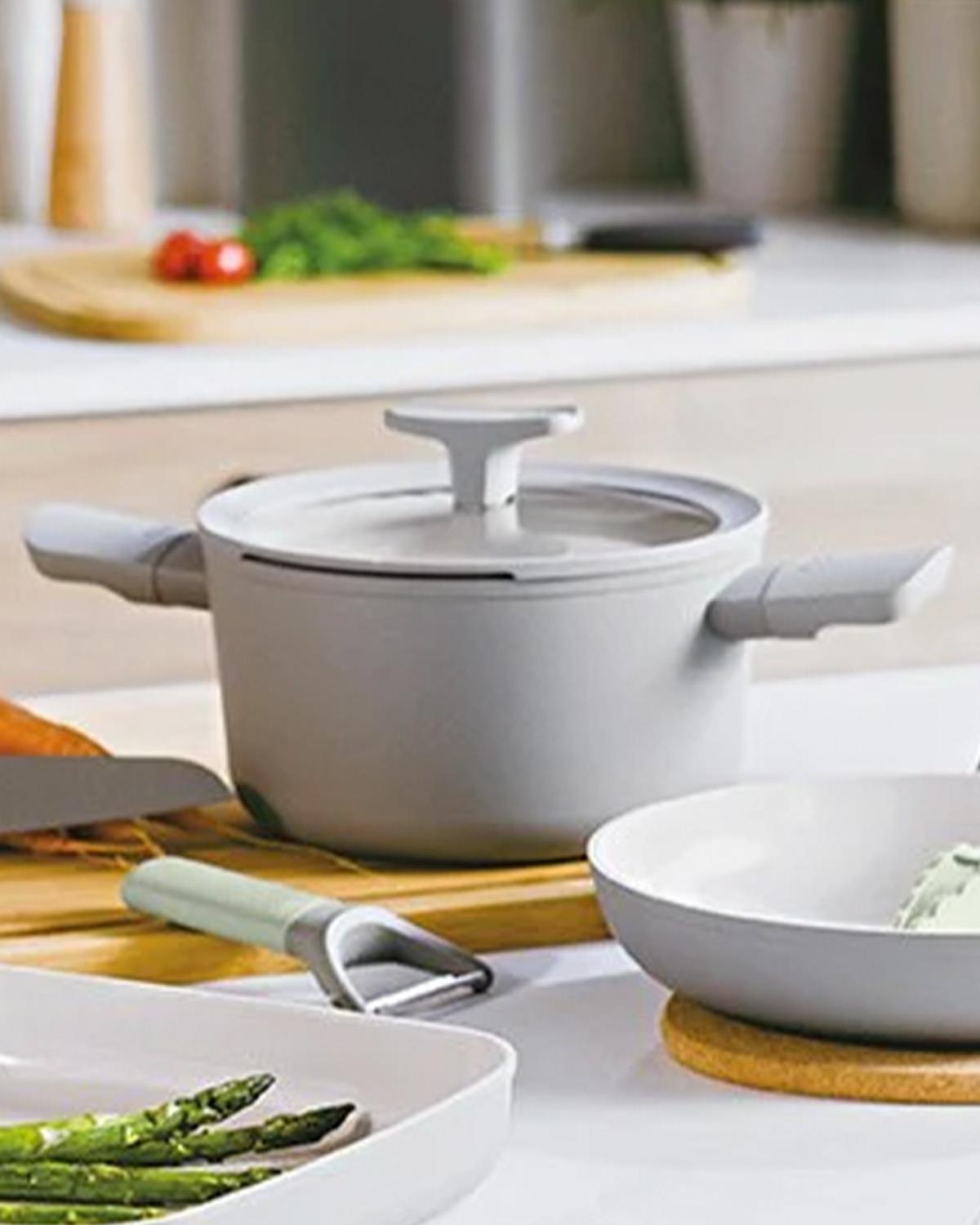 Berghoff Leo Balance Seramik Kısa Tencere Gri