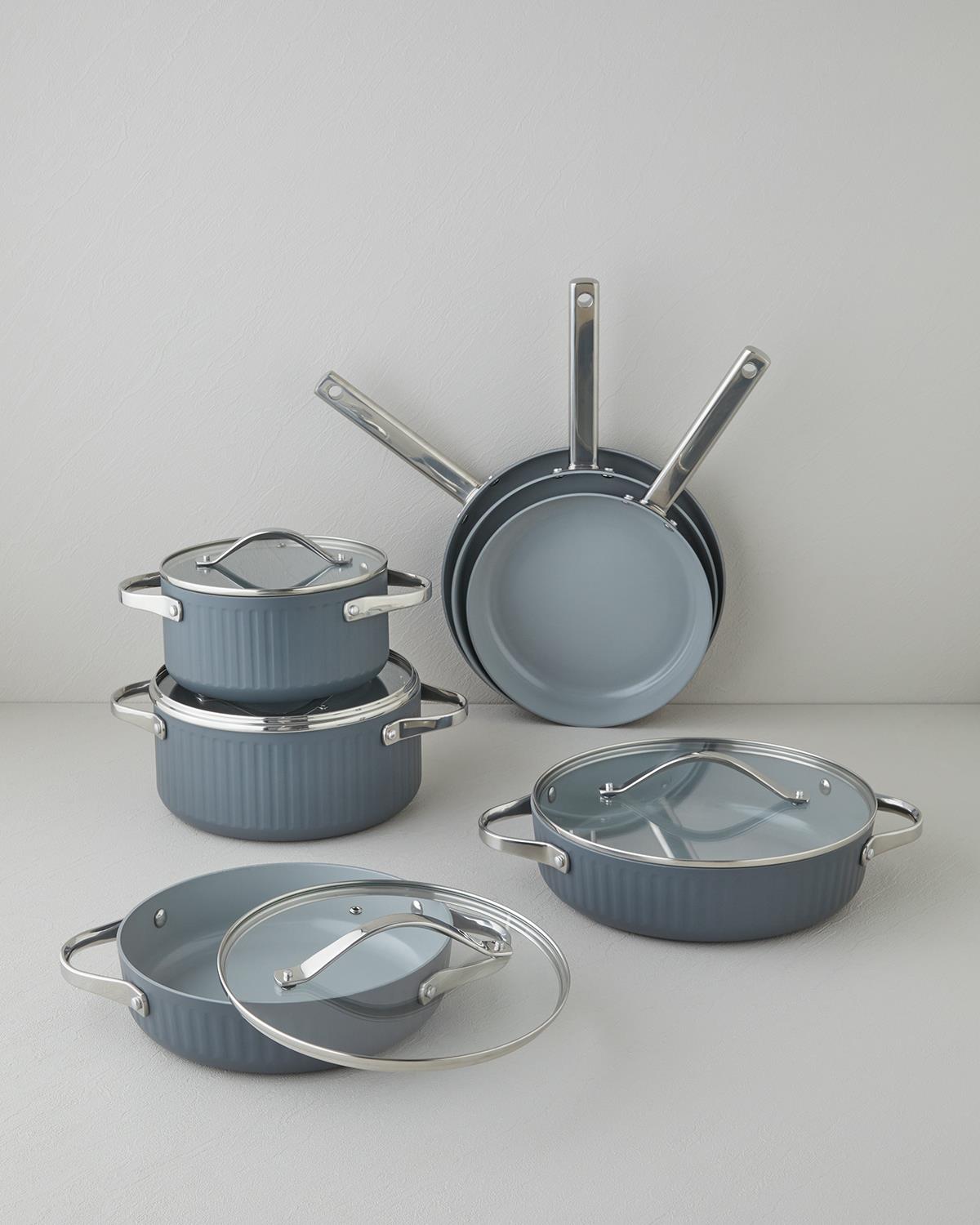 Berlin Alüminyum Alüminyum Fusion Pro Basık Tencere 24 cm Gri