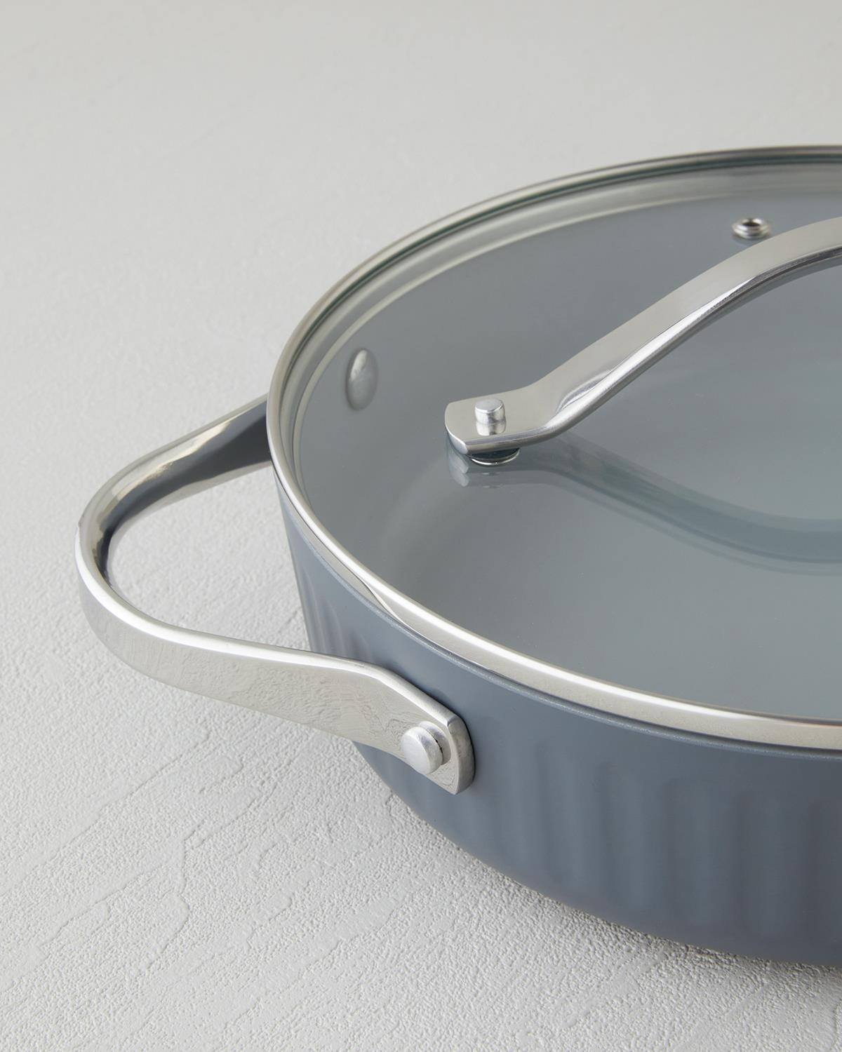 Berlin Alüminyum Alüminyum Fusion Pro Basık Tencere 24 cm Gri