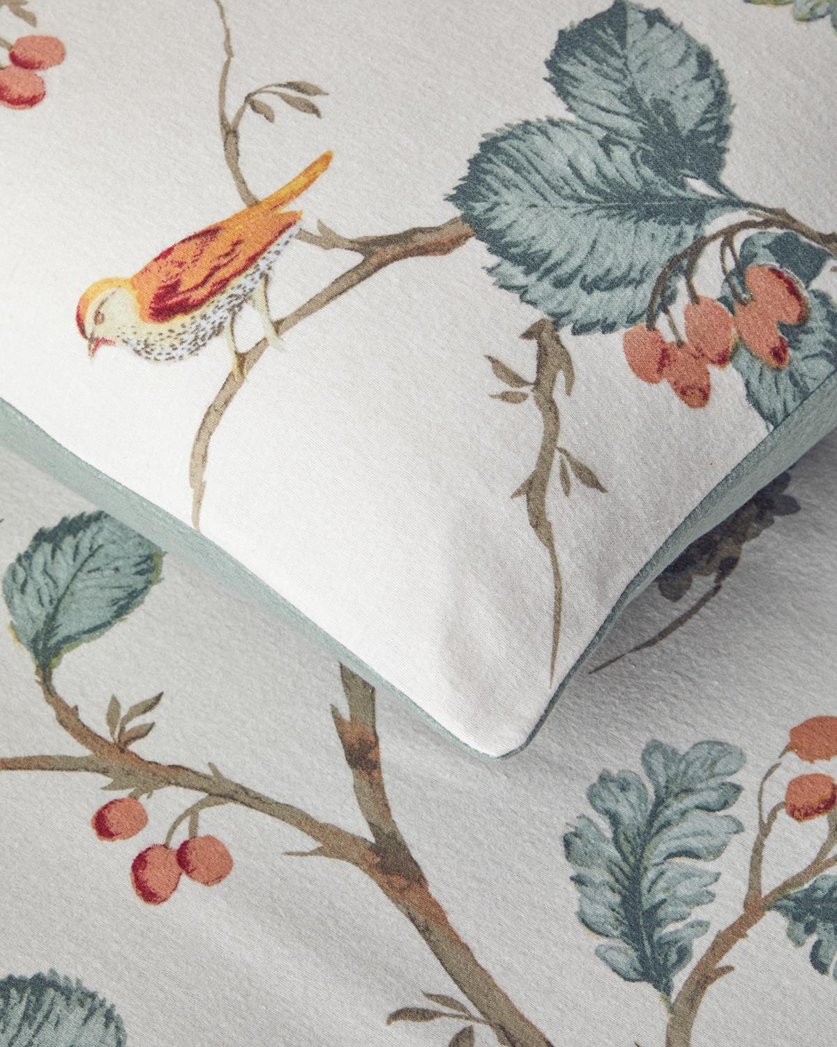 Birds Symphony Flanel Çift Kişilik Nevresim Takımı 200x220 cm Bej