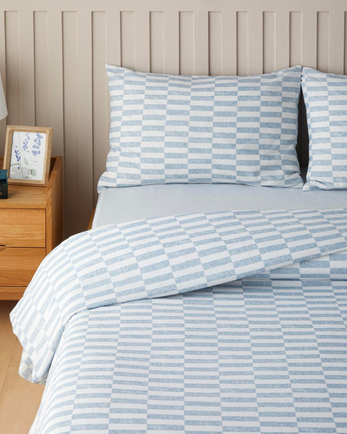 Block Dots Kolay Ütülenir Tek Kişilik Nevresim Takımı 160x220 cm Mavi