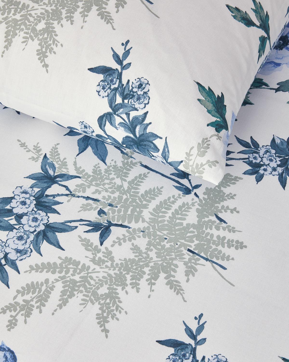 Bloomy Garden Tek Kişilik Nevresim Takımı Mavi