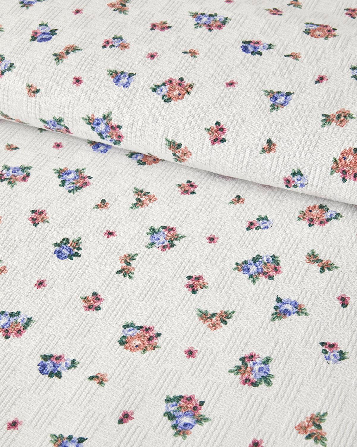 Blossom Breeze Tek Kişilik Pike Mavi-Turuncu