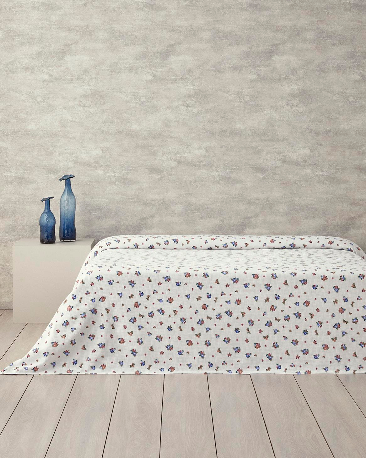 Blossom Breeze Tek Kişilik Pike Mavi-Turuncu