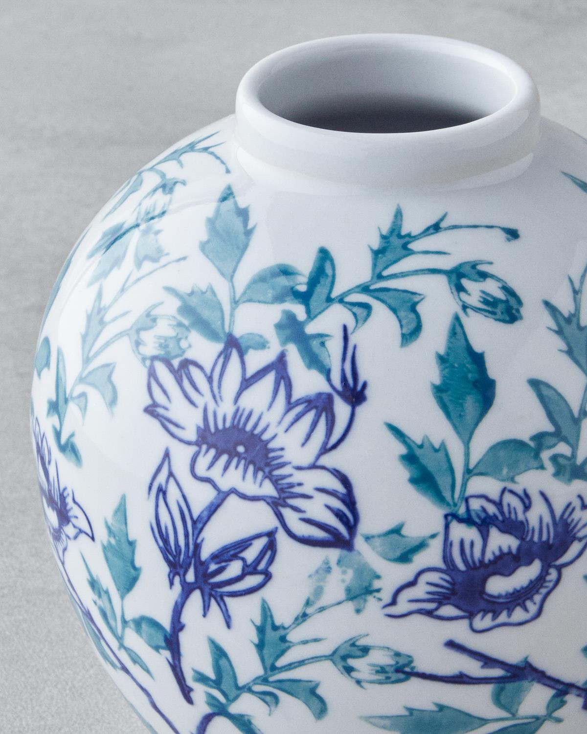 Blue Blanc Porselen Küp 19 cm Mavi-Beyaz