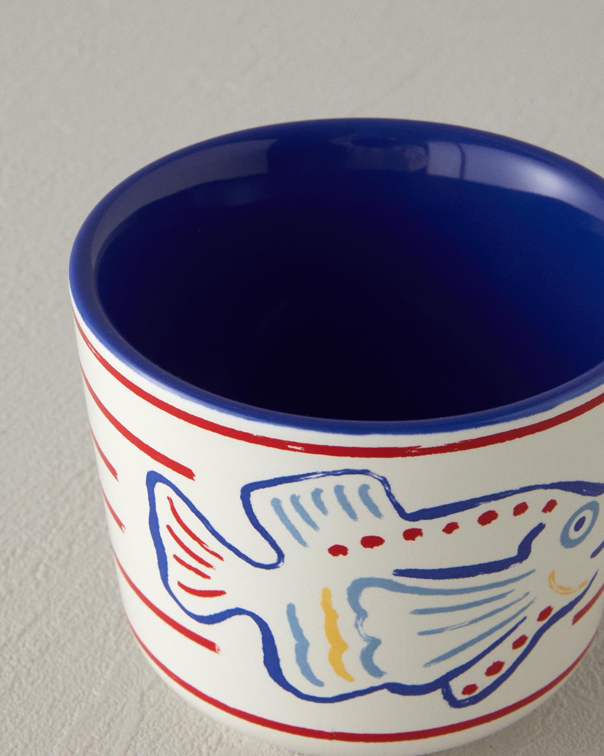 Blue Fish Stoneware Bardak Mavi