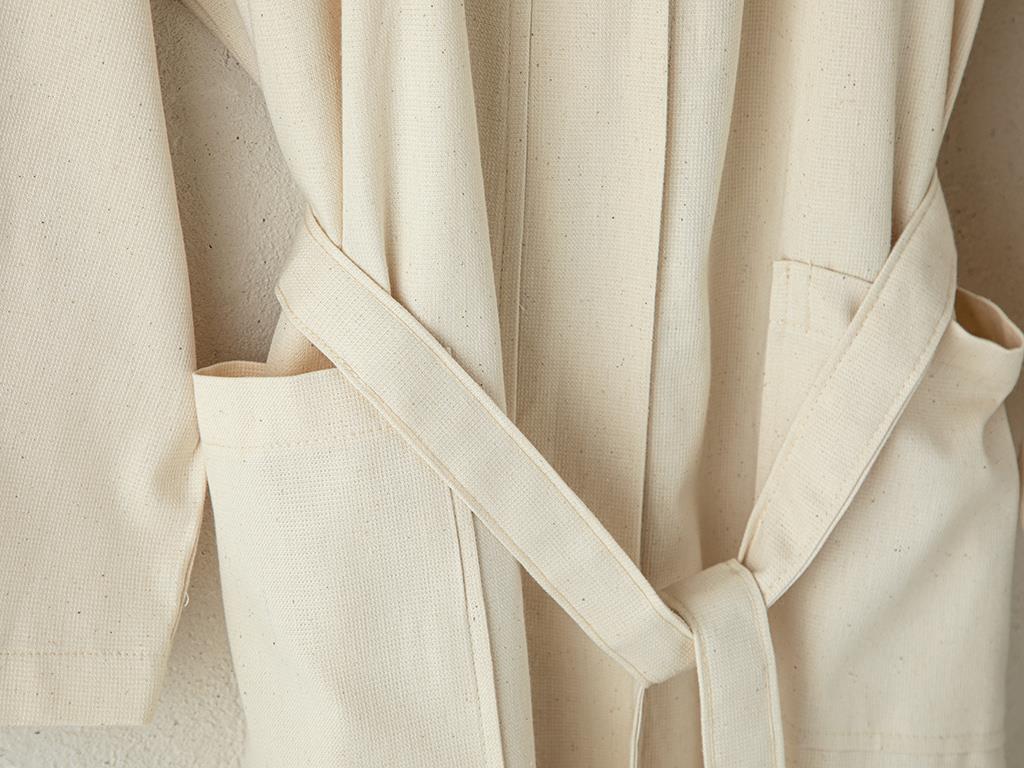 Bohemian Pamuklu Kimono Bornoz L-XL Bej