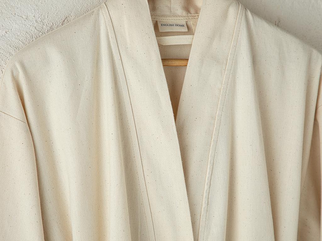 Bohemian Pamuklu Kimono Bornoz L-XL Bej