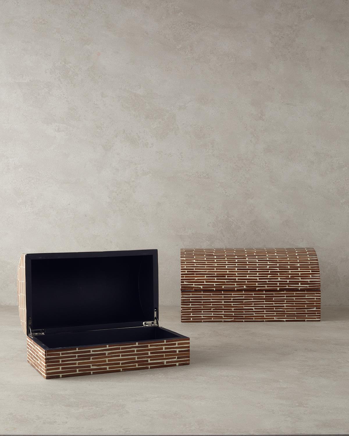 Boho Chic Bambu Dekoratif Kutu 2Kahverengi
