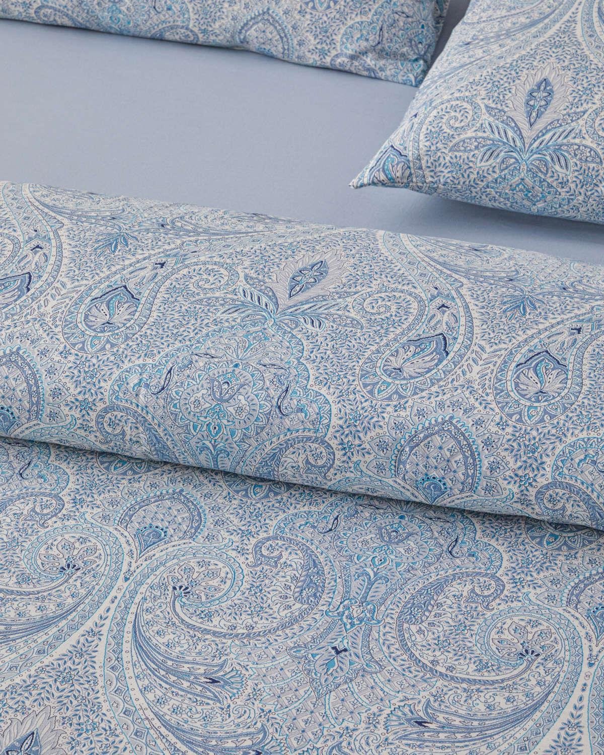 Boho Chic Pamuk Tek Kişilik Nevresim Takımı 160x220 cm Mavi