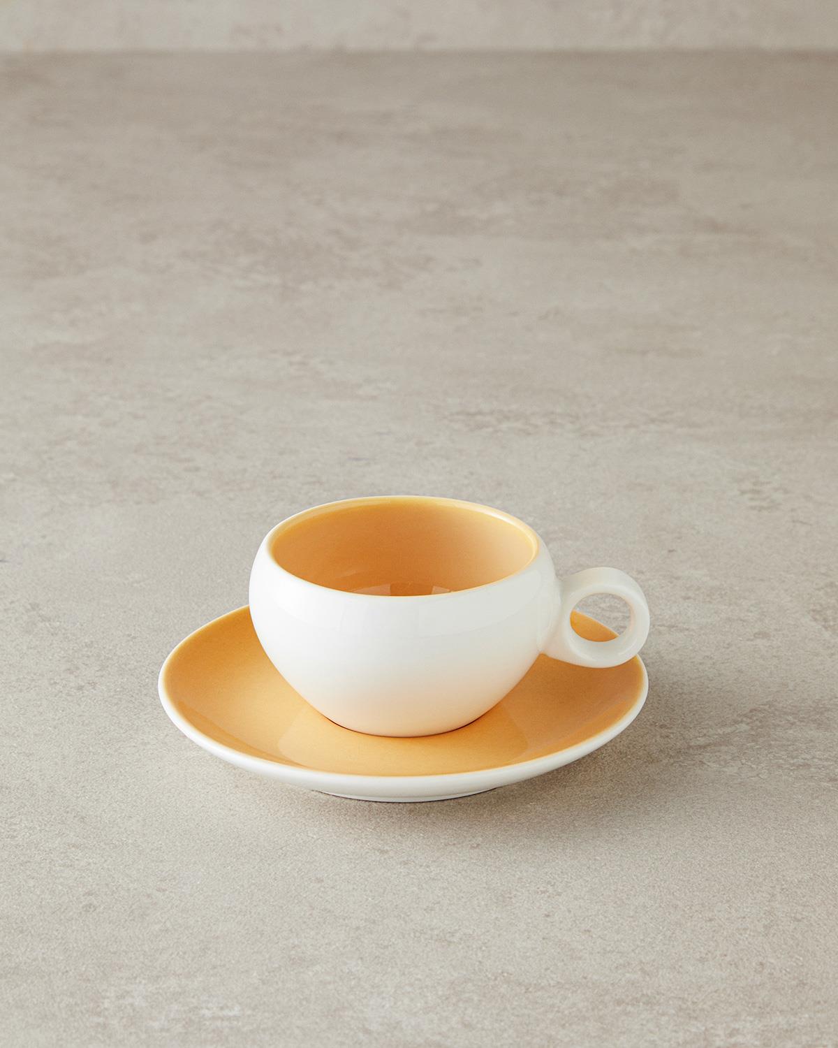 Boho New Bone China Kahve Fincan Takımı Sarı