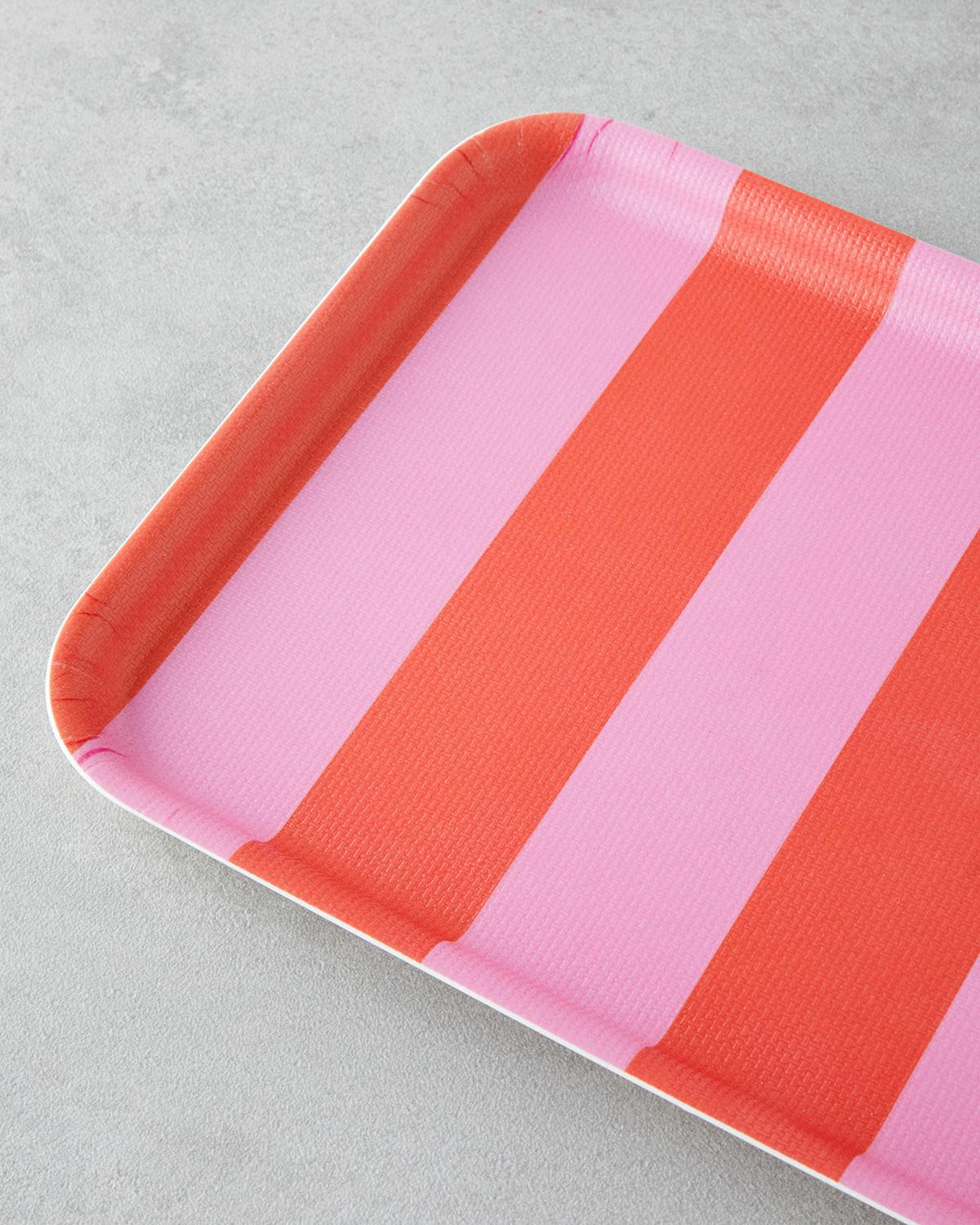 Boldband Melamin Kaydırmaz Tepsi 20x28,5 cm Pembe - Turuncu