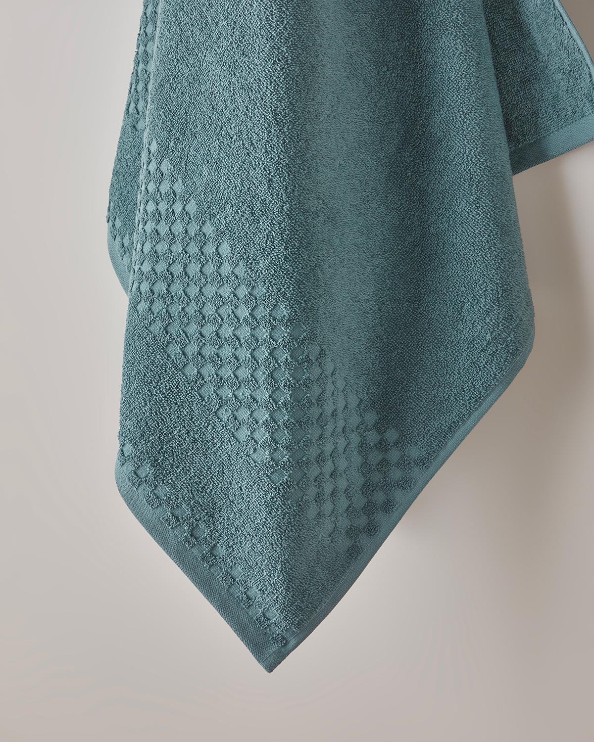 Border Check %100 Pamuk Banyo Havlusu 70x140 cm Petrol