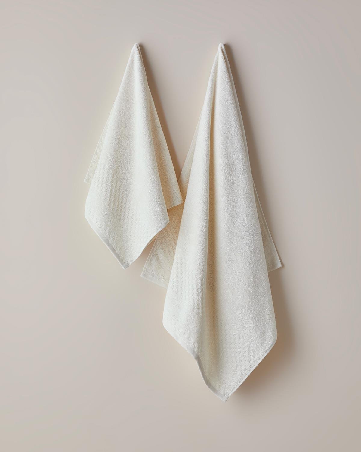 Border Check %100 Pamuk Banyo Havlusu 70x140 cm Fildişi