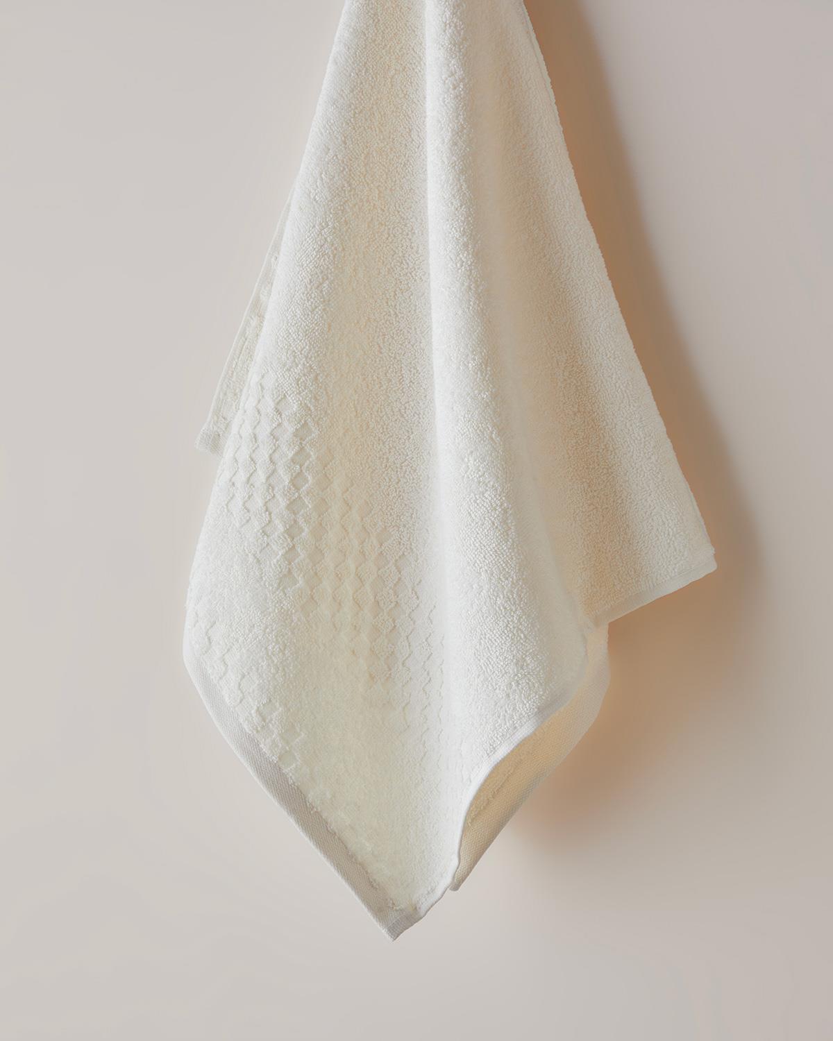 Border Check %100 Pamuk Yüz Havlusu 50x80 cm Fildişi