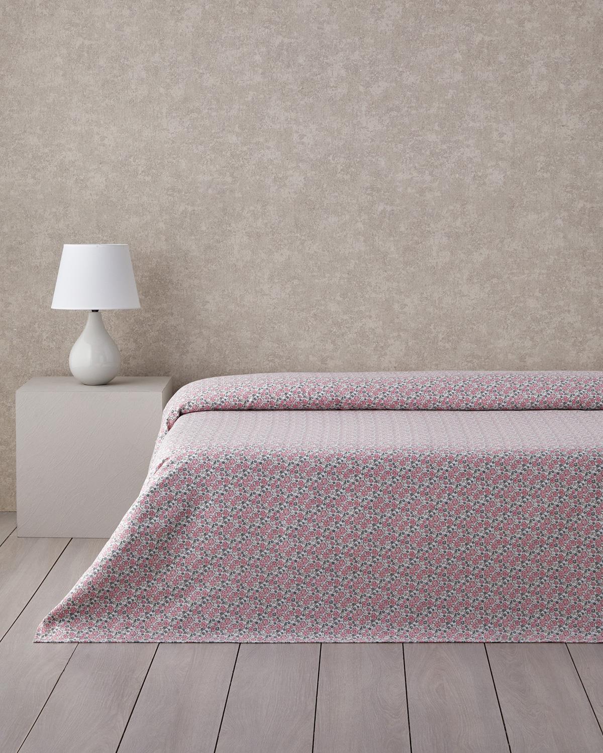 Bright Floral Ecosoft Tek Kişilik Pike 150x220 cm Pembe