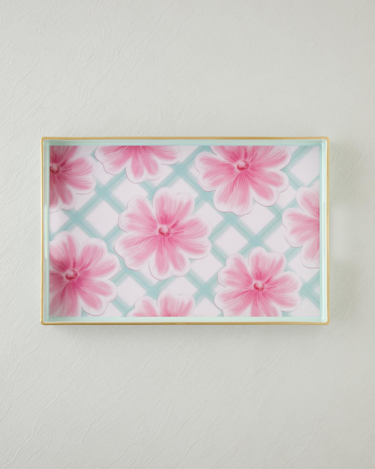 Bright Floral PP Tepsi 40x26 cm Renkli