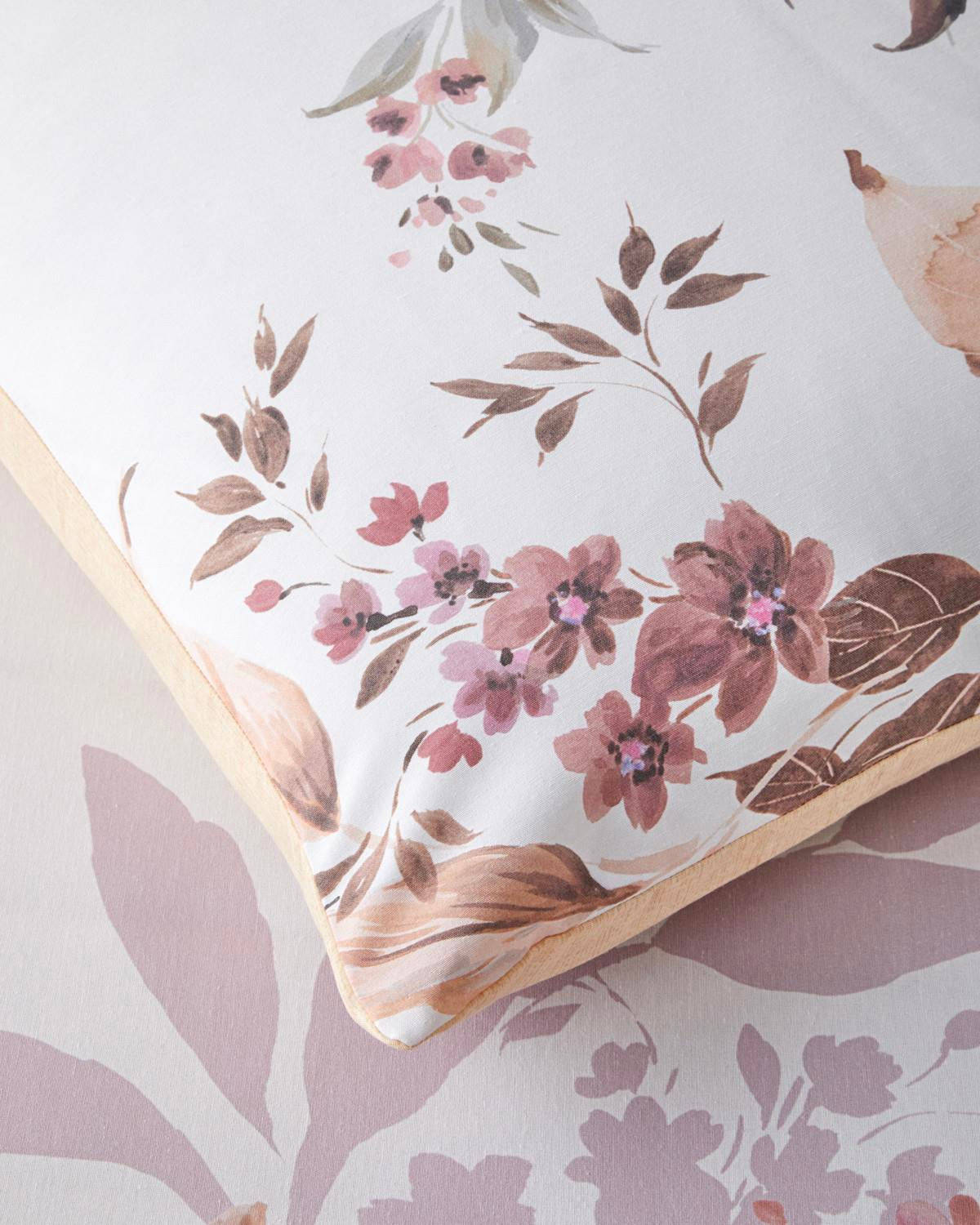 Bright Garden Dijital Baskılı Kolay Ütülenir  Tek Kişilik Nevresim Takımı 160x220 cm Pembe - Sarı