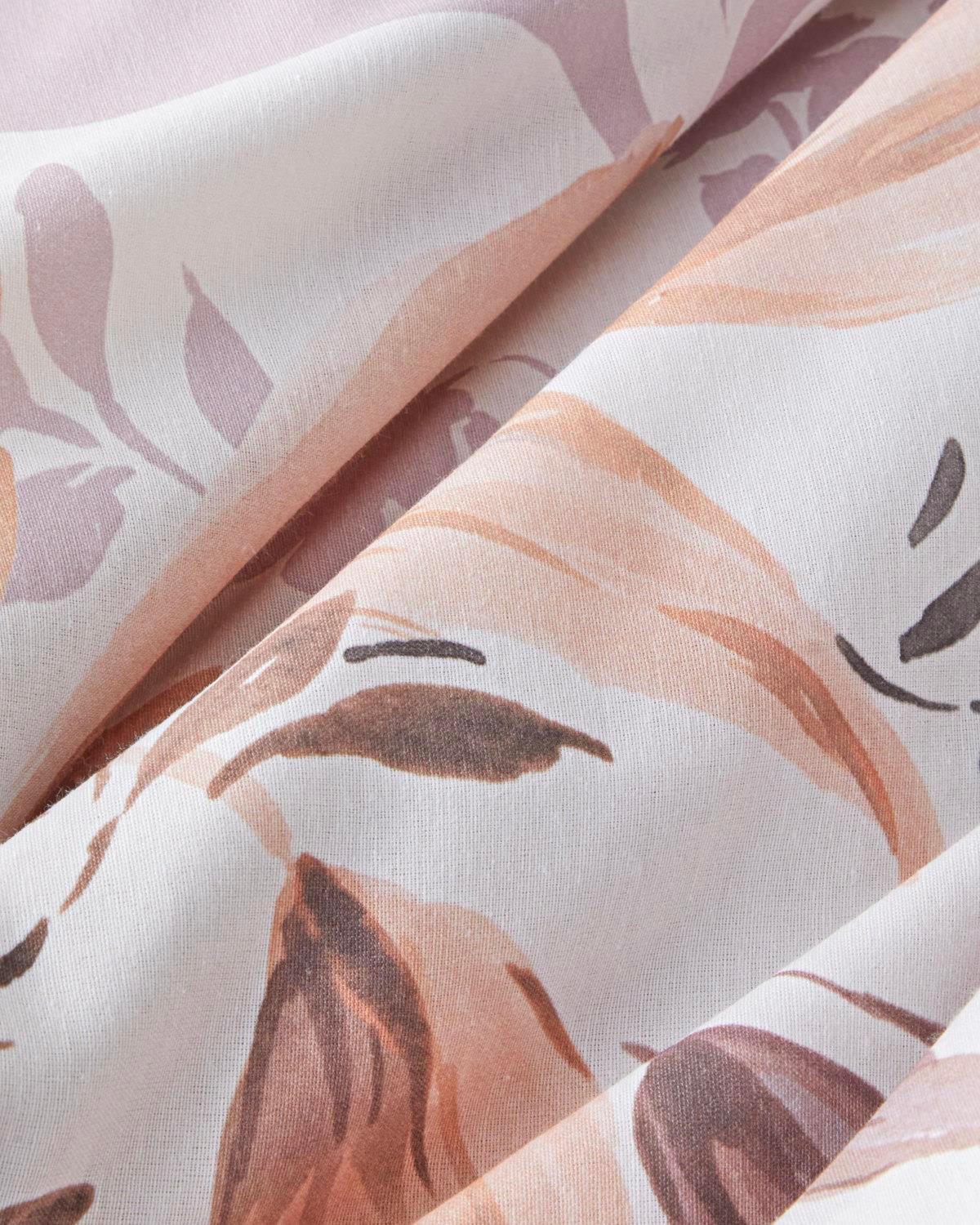 Bright Garden Dijital Baskılı Kolay Ütülenir  Tek Kişilik Nevresim Takımı 160x220 cm Pembe - Sarı