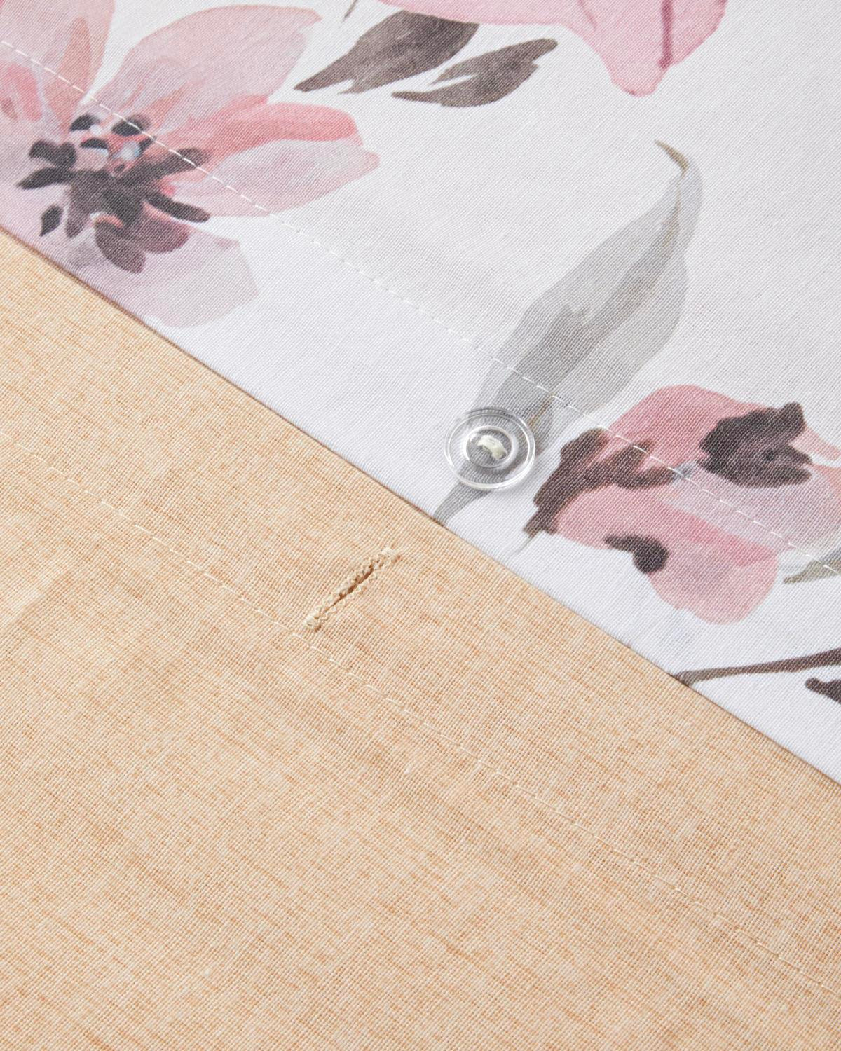 Bright Garden Dijital Baskılı Kolay Ütülenir  Tek Kişilik Nevresim Takımı 160x220 cm Pembe - Sarı