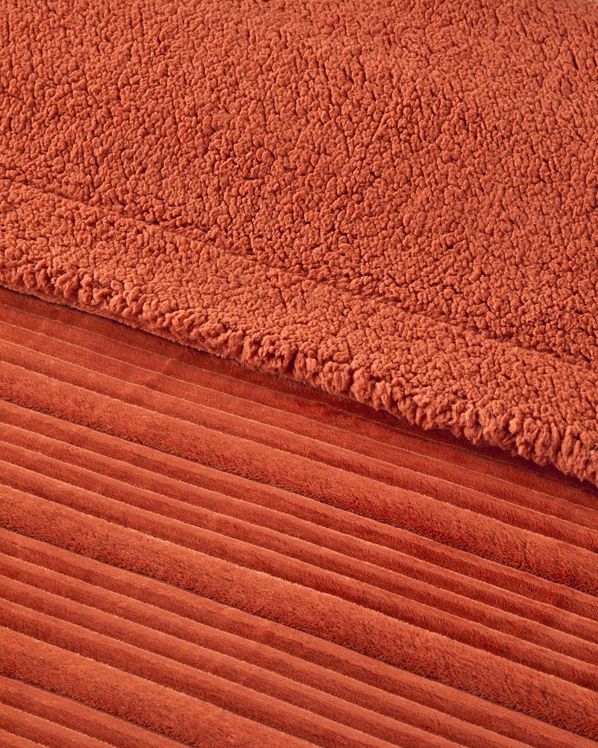 Bright Line Sherpa Supersoft Çift Kişilik Battaniye 200x220 cm Koyu Turuncu