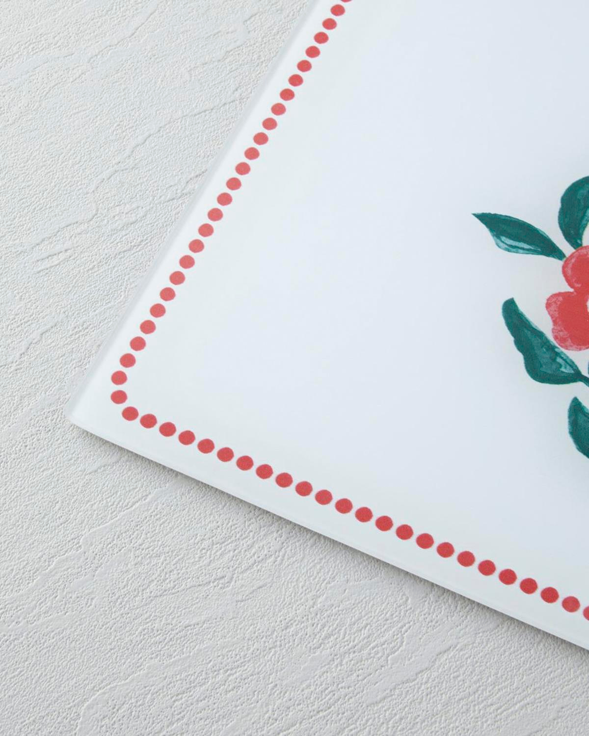 Bright Parade Cam Kesme Tahtası 25x35 cm Kırmızı - Beyaz