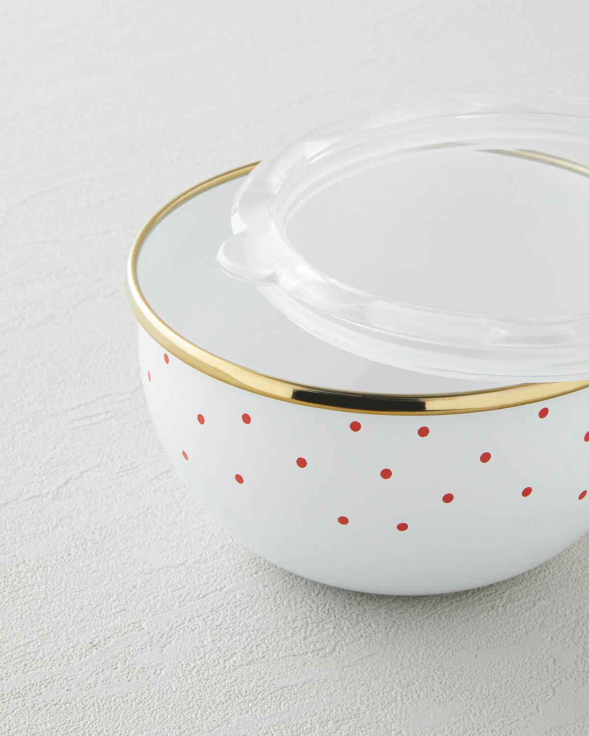 Bright Parade Emaye 2'li Saklama Kabı 0,75 x 1,20 L Kırmızı - Beyaz