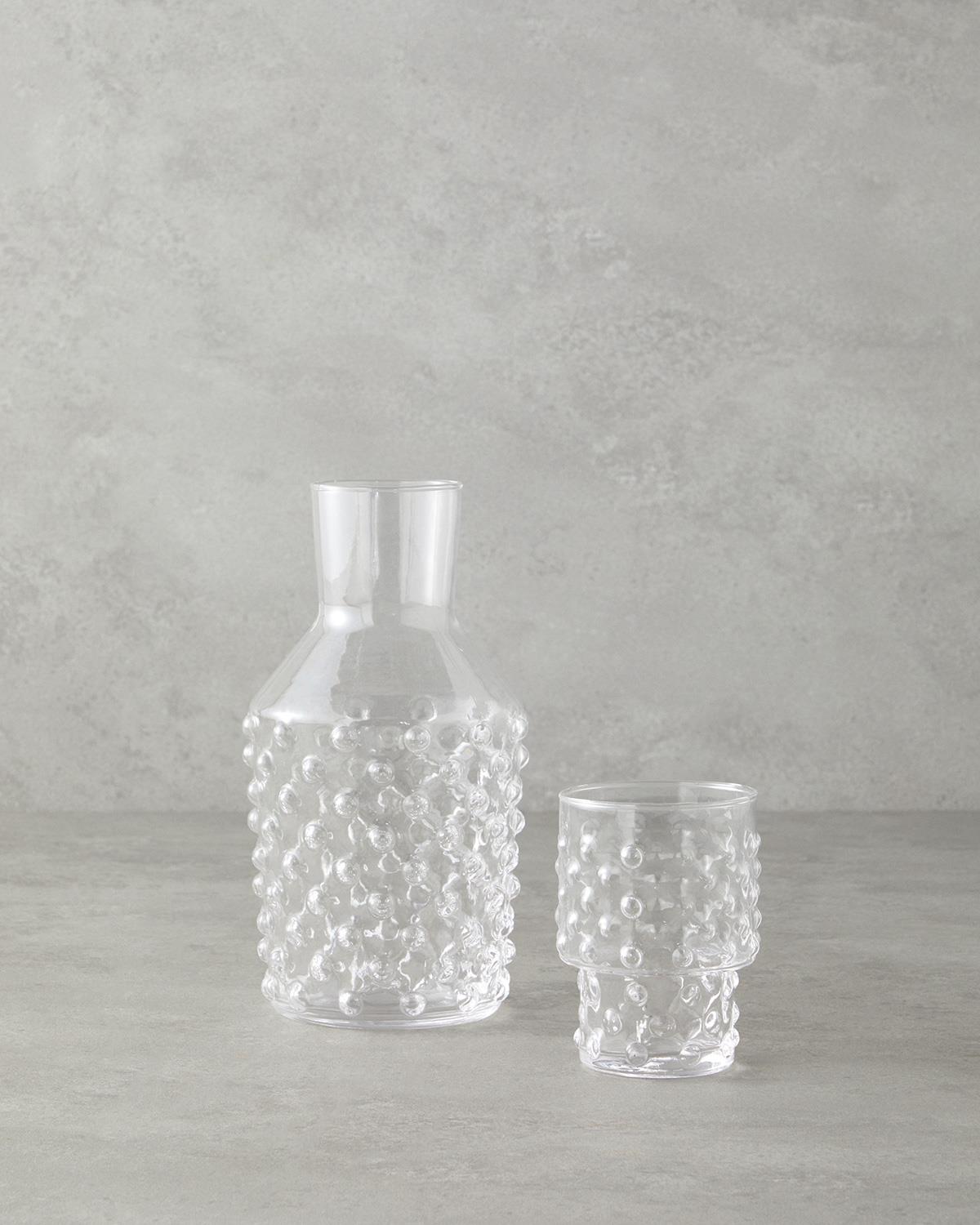 Bubbles Cam Başucu Sürahi 1150 ml Şeffaf