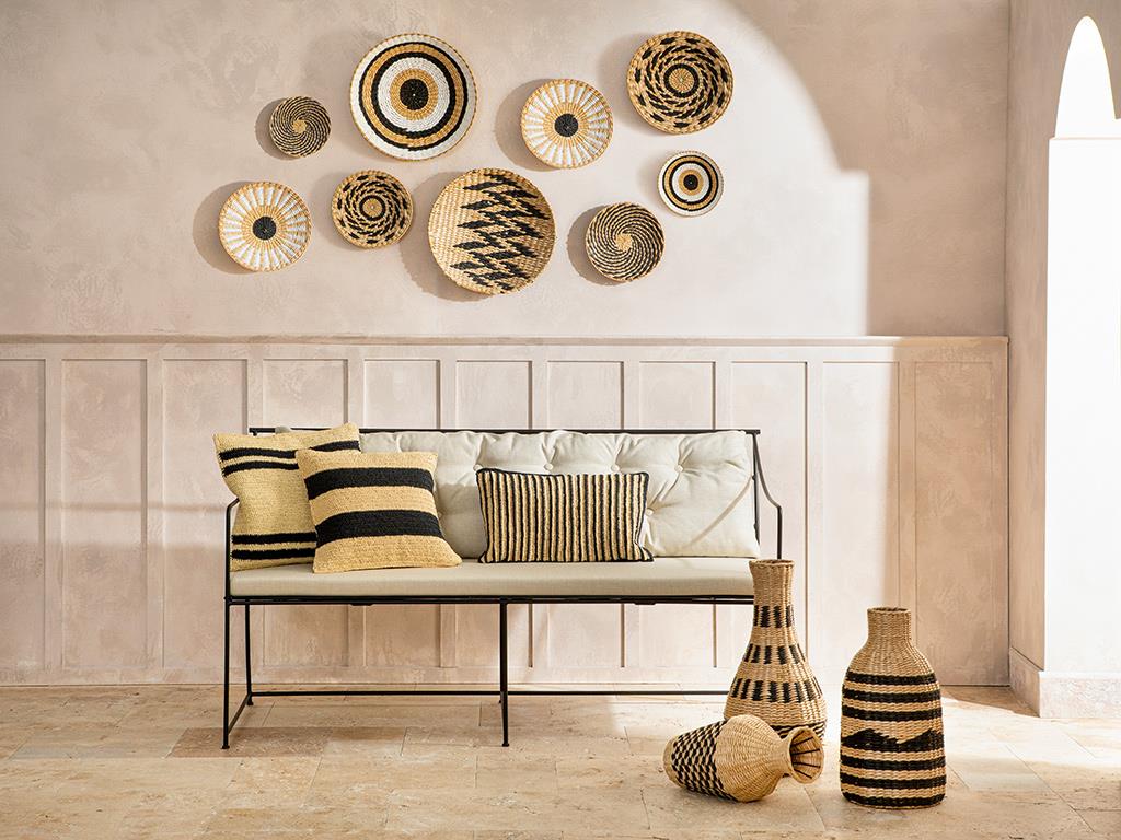 Cabana Hasır Duvar Aksesuarı Natural-Siyah