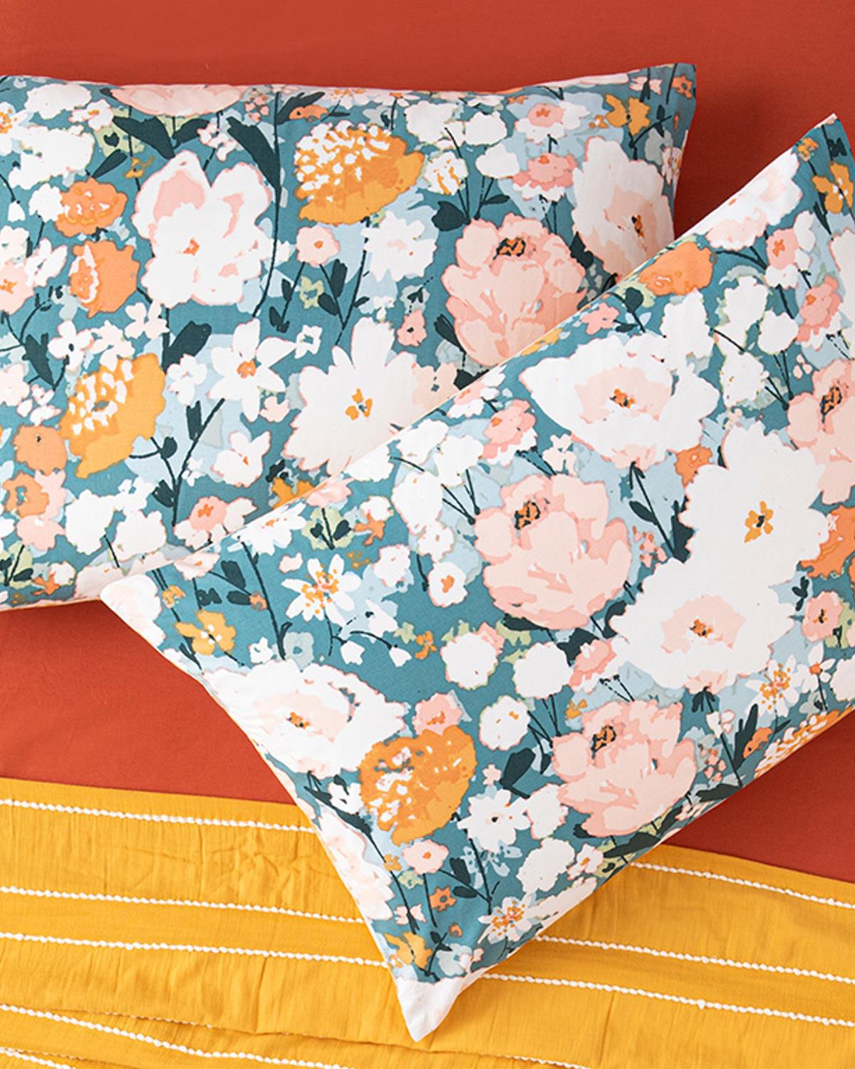 Camellia Pamuklu 2'li Yastık Kılıfı 50x70 cm Şeftali