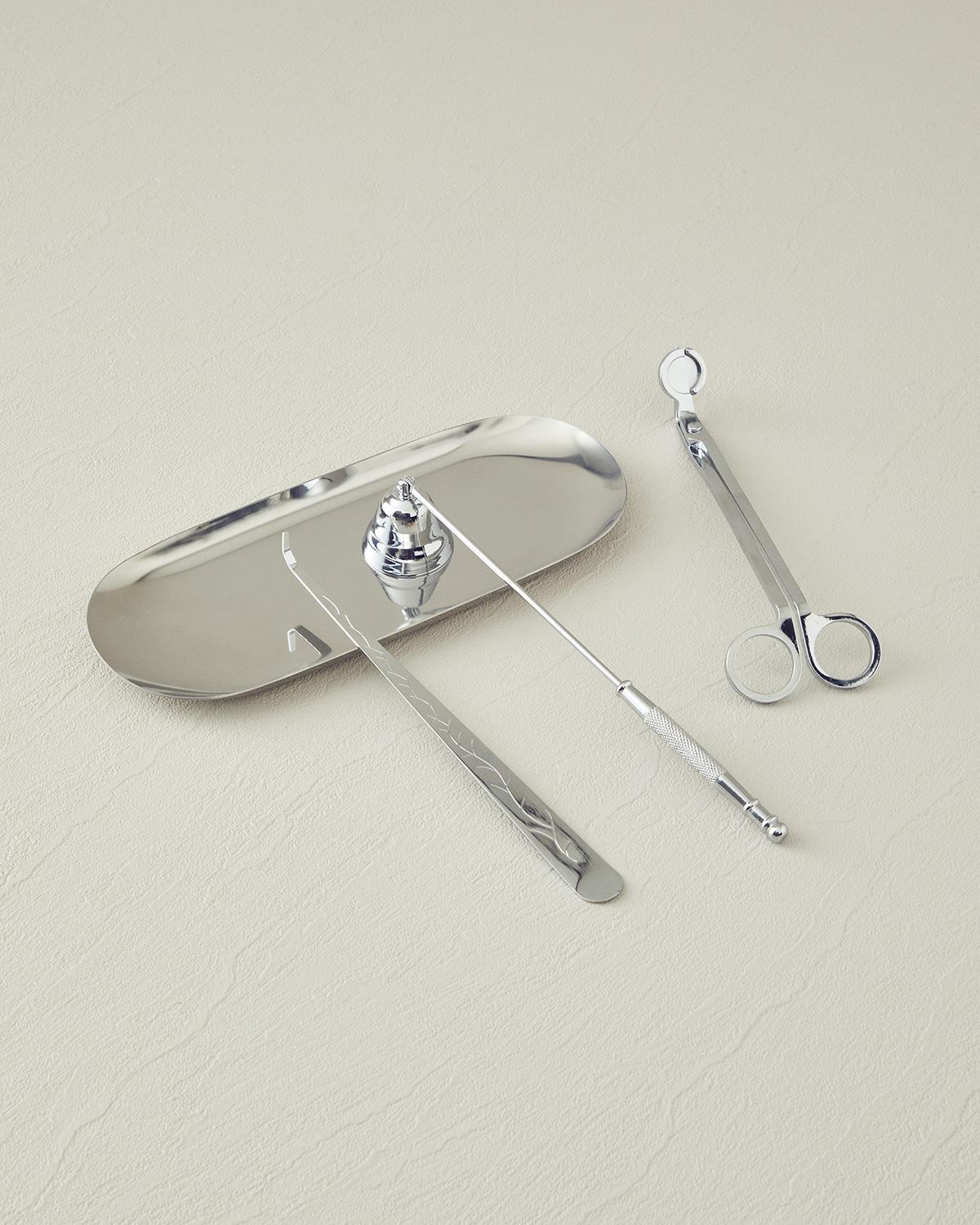 Candle Care 4lü Metal Mum Bakım Seti Silver