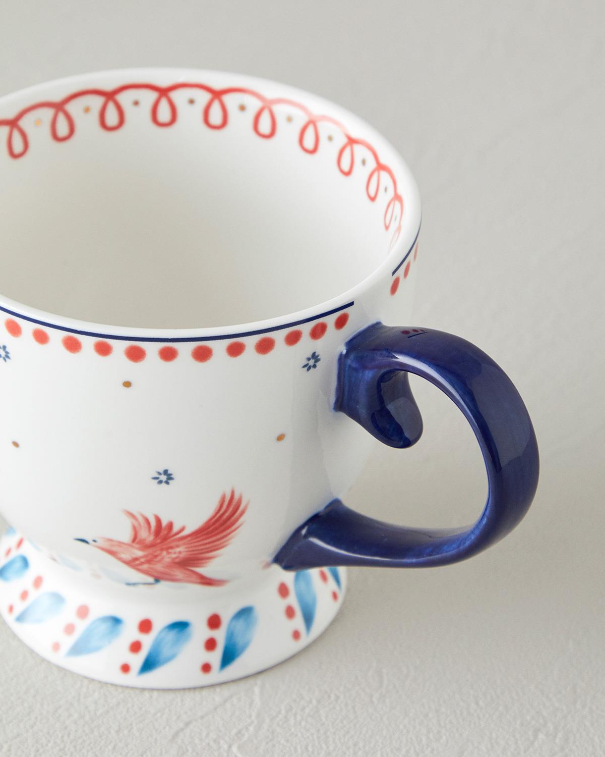 Carnaval Birds New Bone China Kupa Mavi