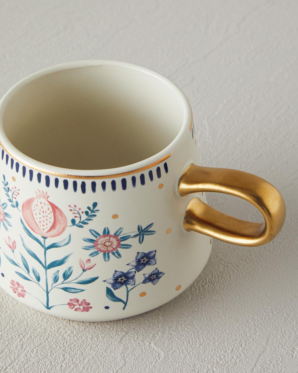 Carnival Flower Stoneware Kupa Renkli